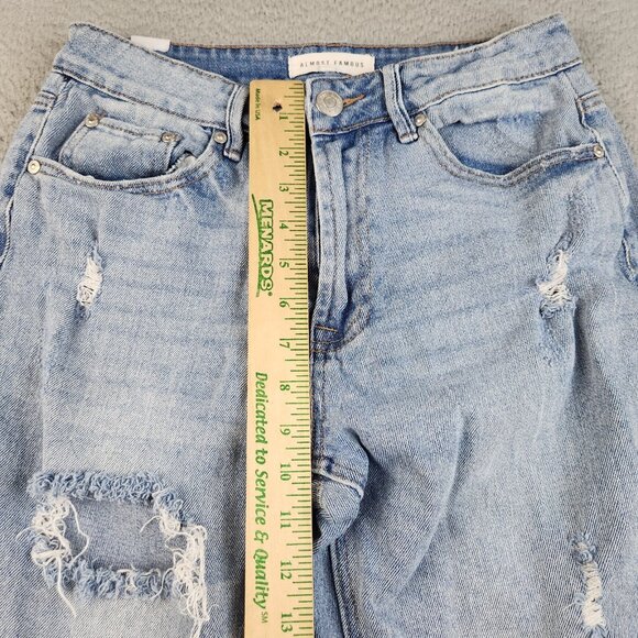 Womens Size 5 Jr's High Waisted Distressed Straight Leg Ankle Curvy Mom Jeans - Picture 5 of 11